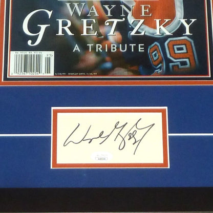 Wayne Gretzky Autographed Edmonton Oilers Sports Illustrated Cover 11x14 Deluxe Framed Piece - JSA