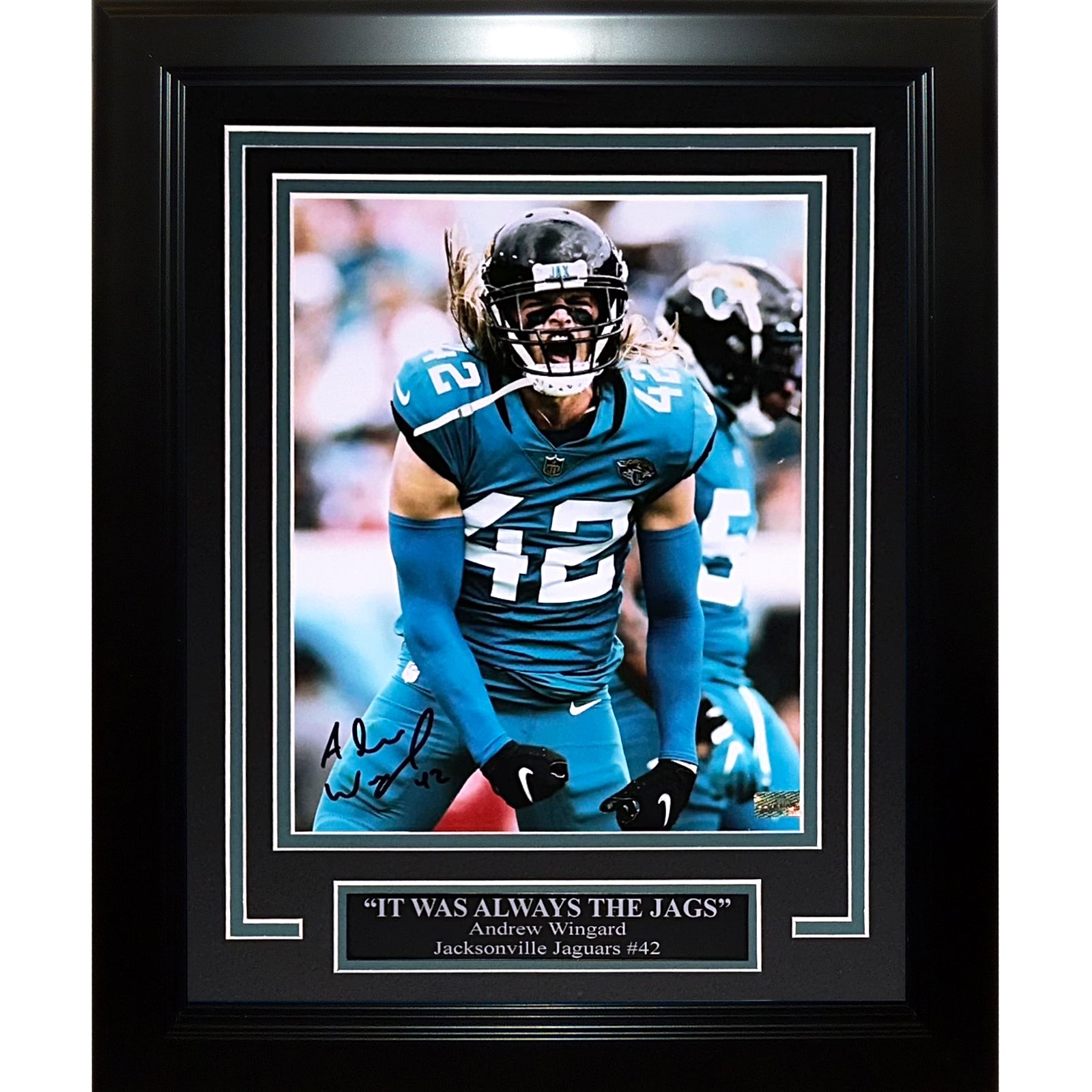 Andrew Wingard Autographed Jacksonville Jaguars Deluxe Framed 8x10 Photo 
