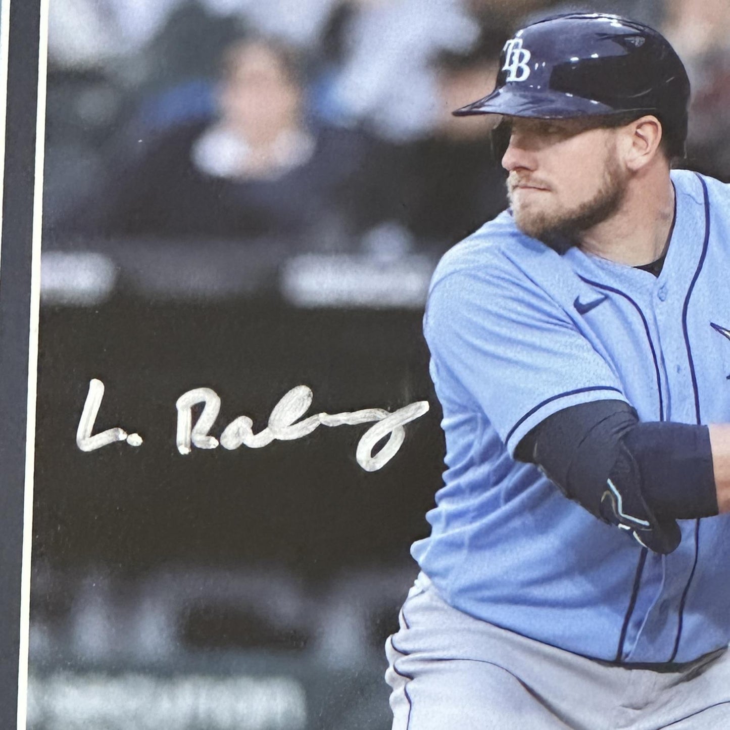 Luke Raley Autographed Tampa Bay Rays (Batting Vertical) Framed 8x10 Photo - JSA