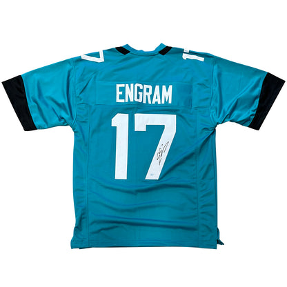 Evan Engram Autographed Jacksonville (Teal #17) Custom Jersey - Beckett