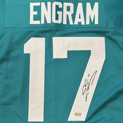 Evan Engram Autographed Jacksonville (Teal #17) Custom Jersey - Beckett