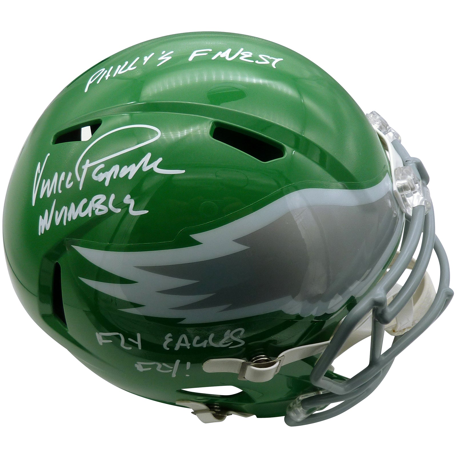 Vince Papale Autographed Philadelphia Eagles (Kelly Green) Deluxe Full-Size Replica Helmet w/ 