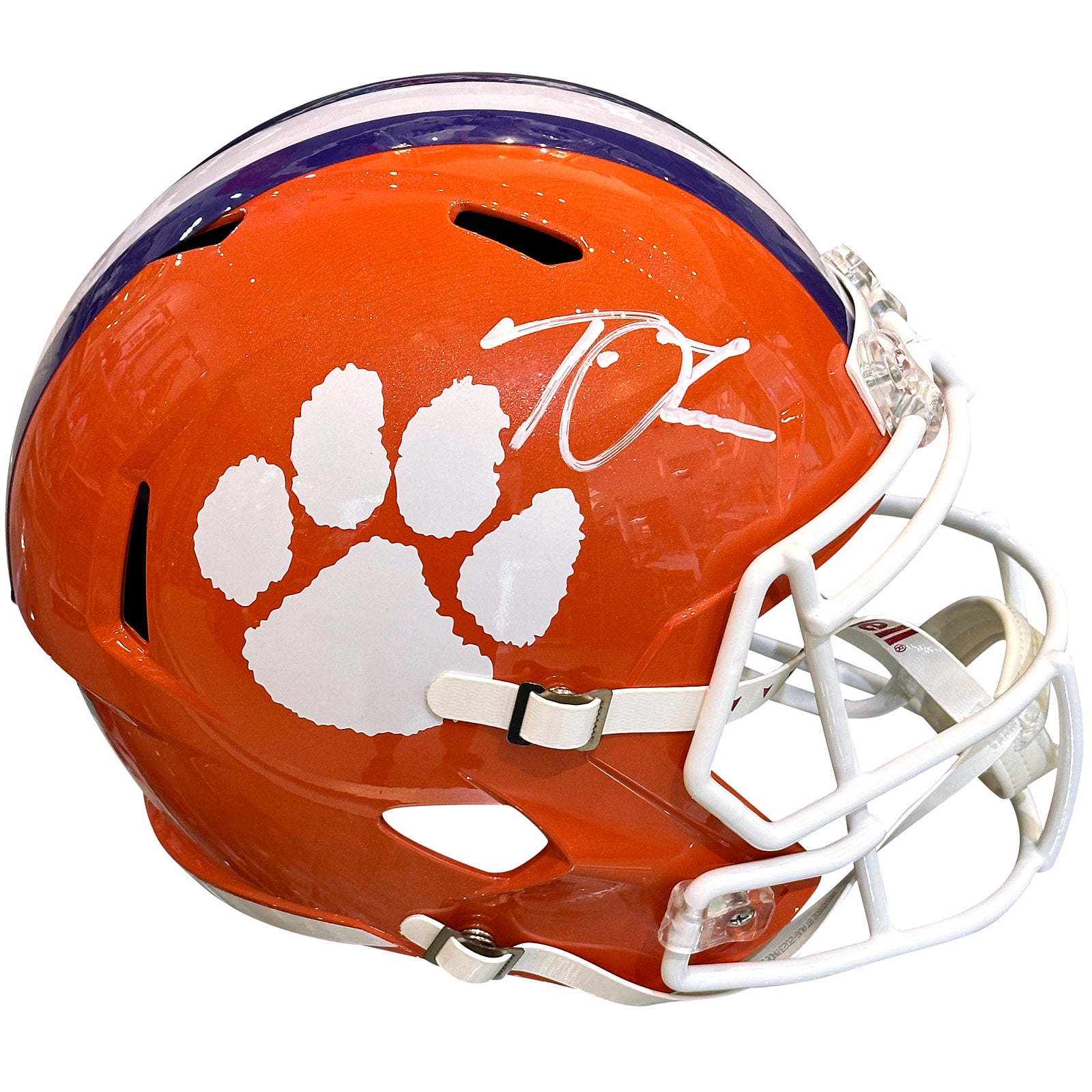 Trevor Lawrence Autographed Clemson Tigers (Speed) Deluxe Full-Size Replica Helmet - Fanatics