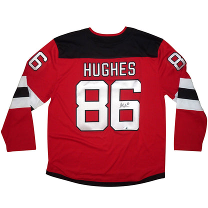 Jack Hughes Autographed New Jersey Devils (Red #86) Breakaway Hockey Jersey Fanatics Authentic