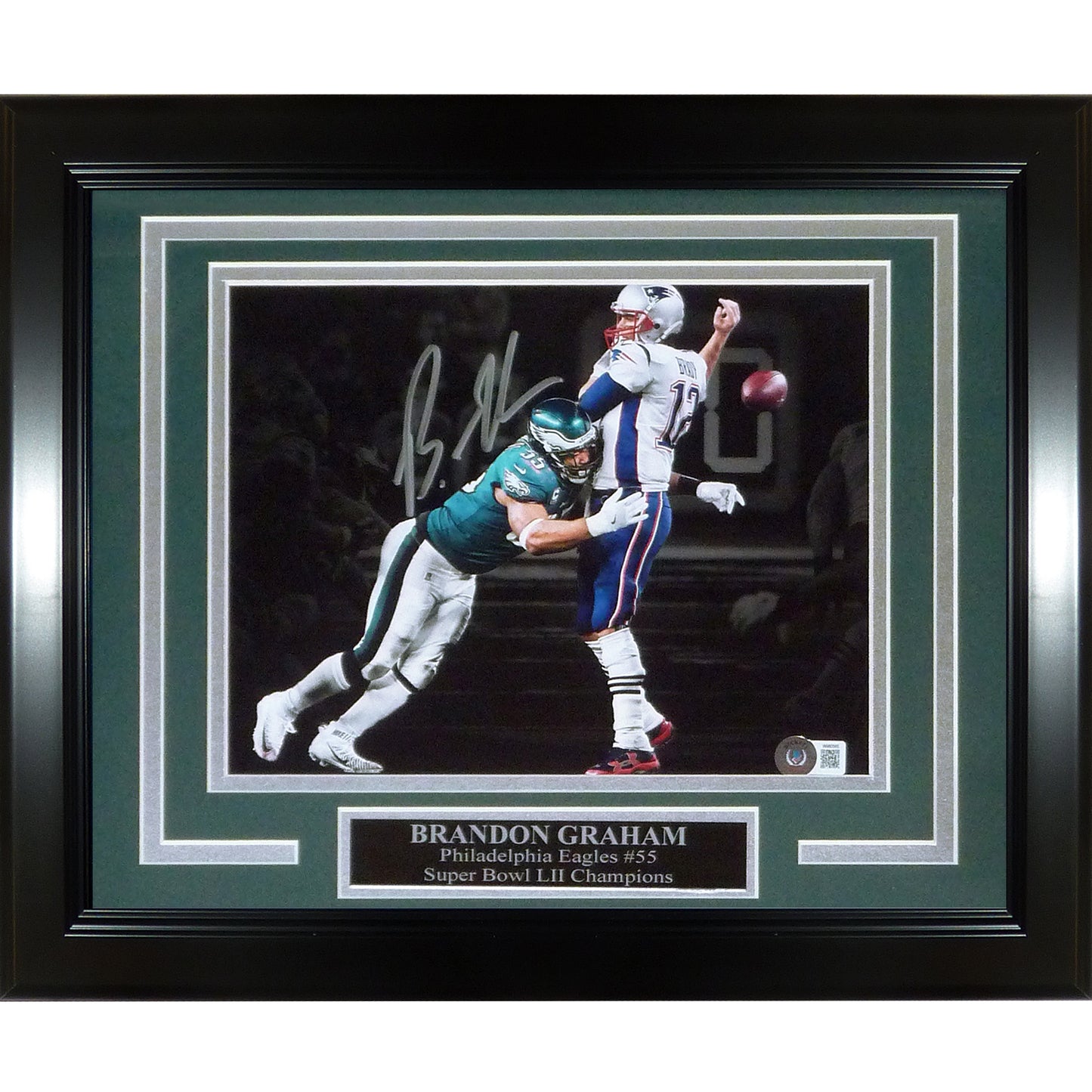 Brandon Graham Autographed Philadelphia Eagles (Super Bowl LII Sack Fumble) Deluxe Framed 8x10 Photo - JSA