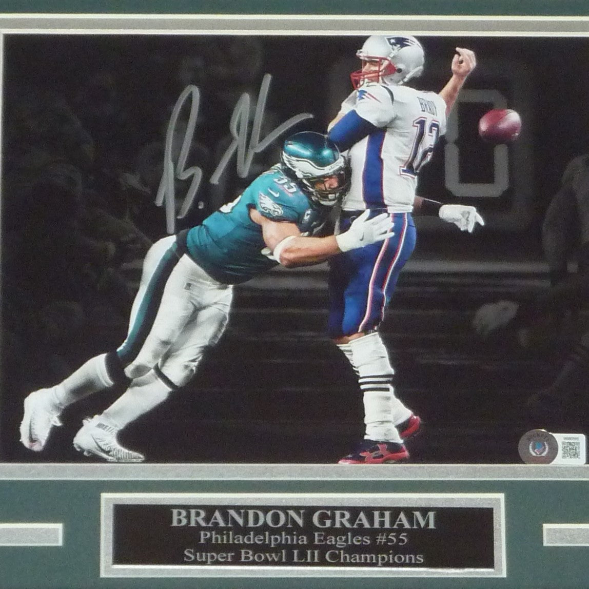 Brandon Graham Autographed Philadelphia Eagles (Super Bowl LII Sack Fumble) Deluxe Framed 8x10 Photo - JSA