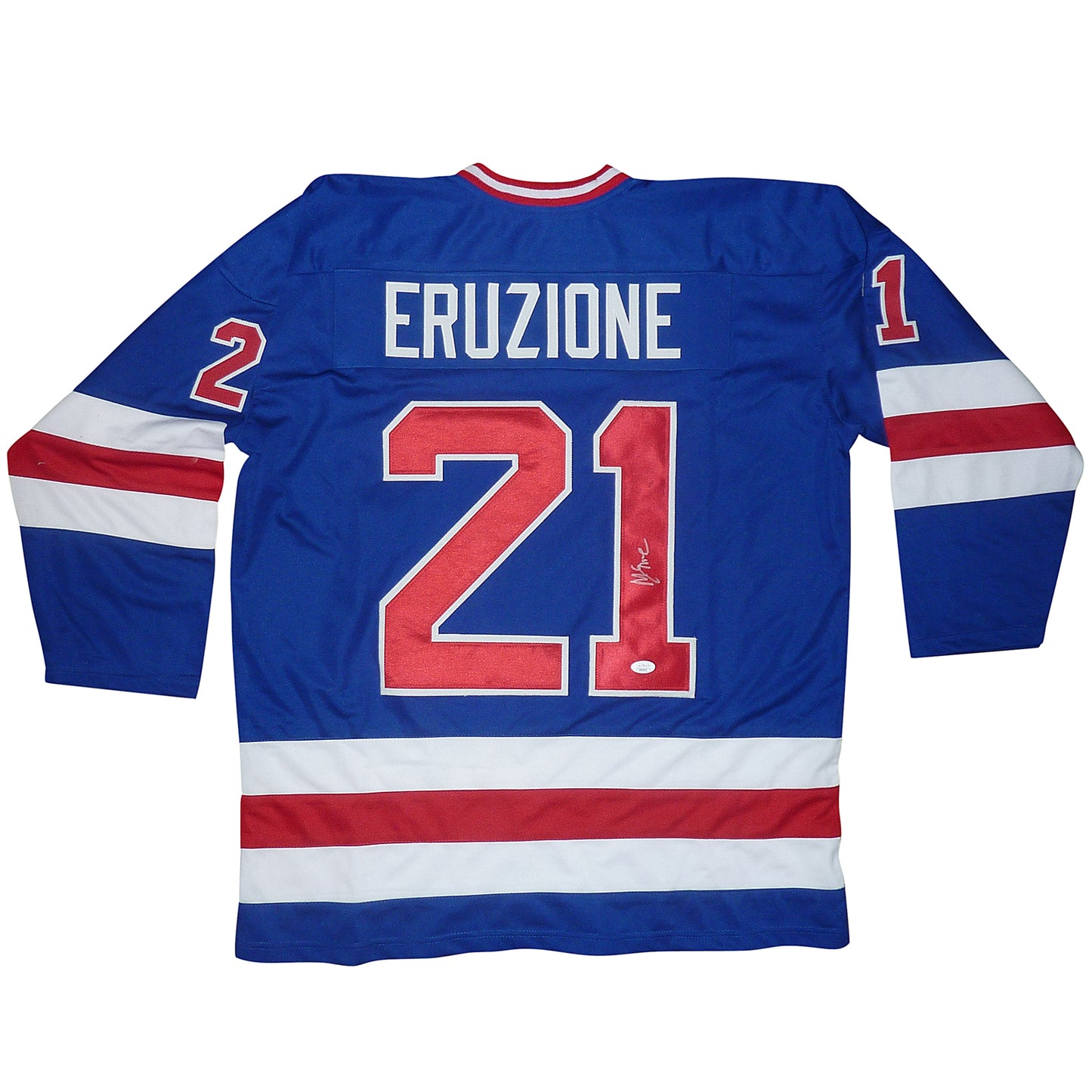 Mike Eruzione Autographed USA Hockey (Blue #21) Custom Jersey - JSA