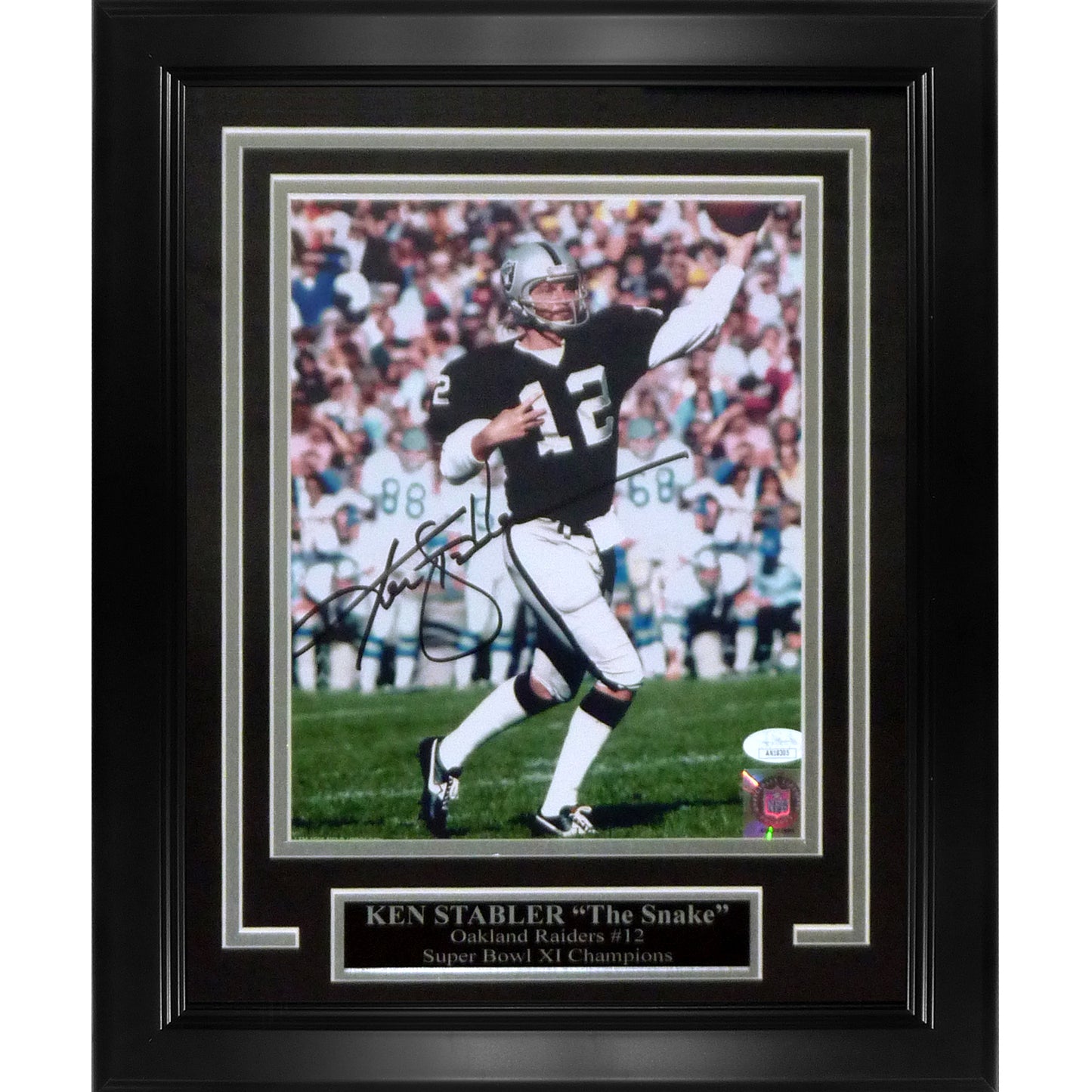 Ken Stabler Autographed Oakland Raiders Deluxe Framed 8x10 Photo - JSA