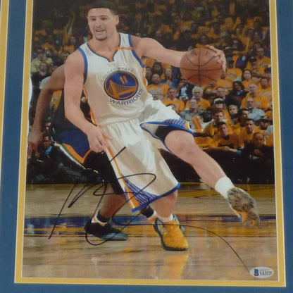 Klay Thompson Autographed Golden State Warriors Deluxe Framed 11x14 Photo - Beckett