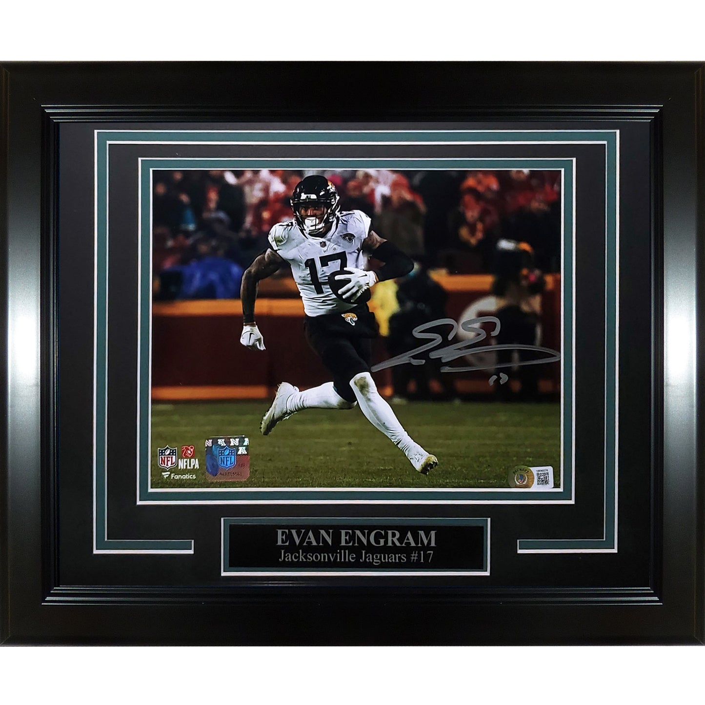 Evan Engram Autographed Jacksonville Jaguars Deluxe Framed 8x10 Photo - Beckett