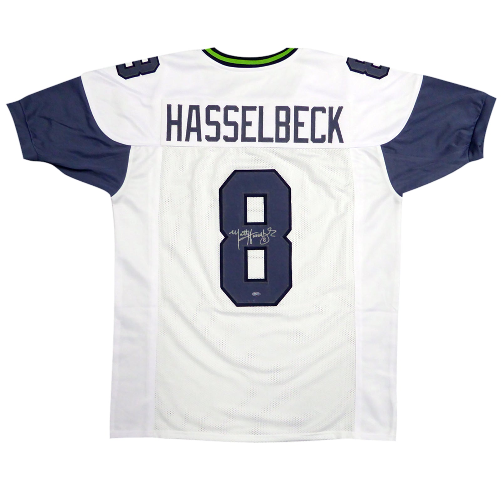 Matt Hasselbeck Autographed Seattle (White #8) Custom Jersey - MCS