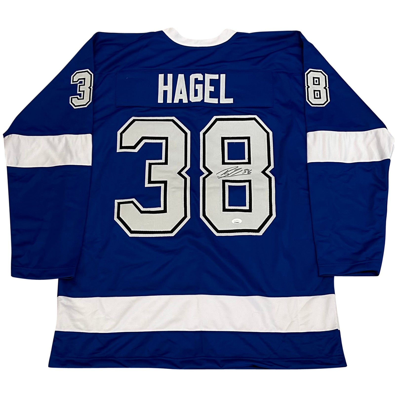 Brandon Hagel Autographed Tampa Bay (Blue #38) Custom Hockey Jersey - JSA