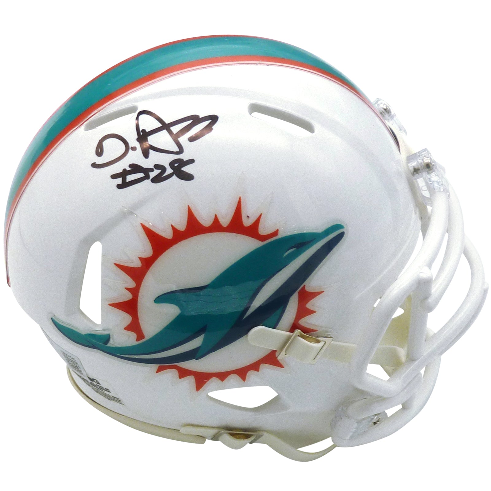 De'Von Achane Autographed Miami Dolphins Mini Helmet - Beckett