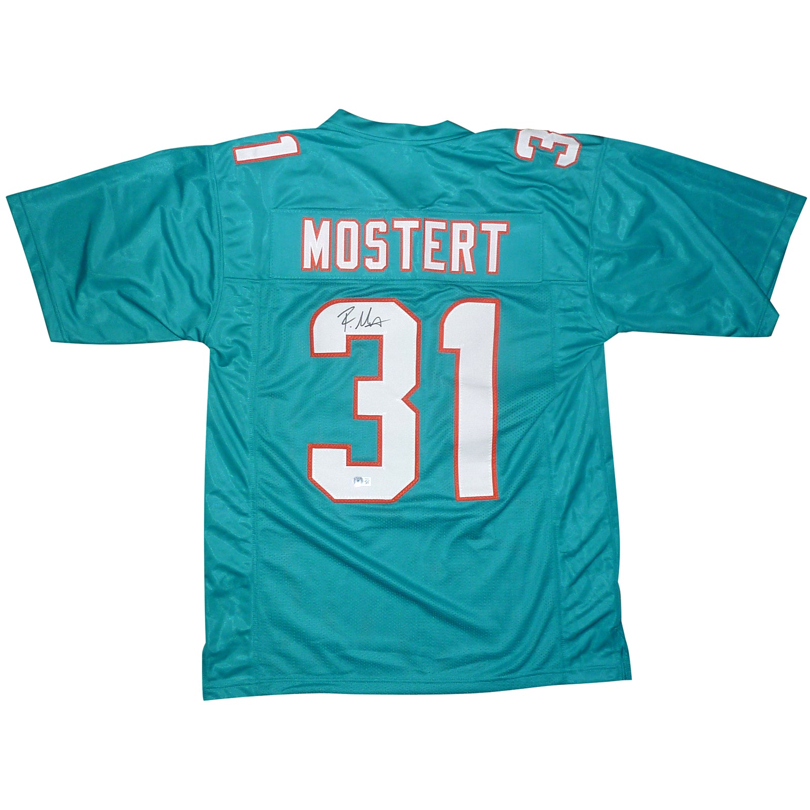 Raheem Mostert Autographed Miami (Teal #31) Custom Jersey - Beckett