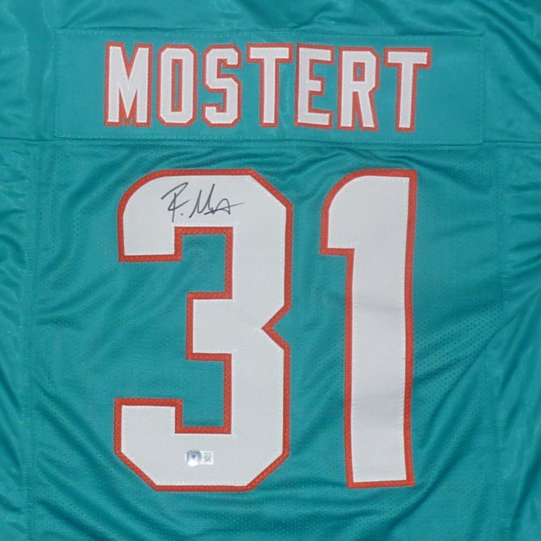 Raheem Mostert Autographed Miami (Teal #31) Custom Jersey - Beckett