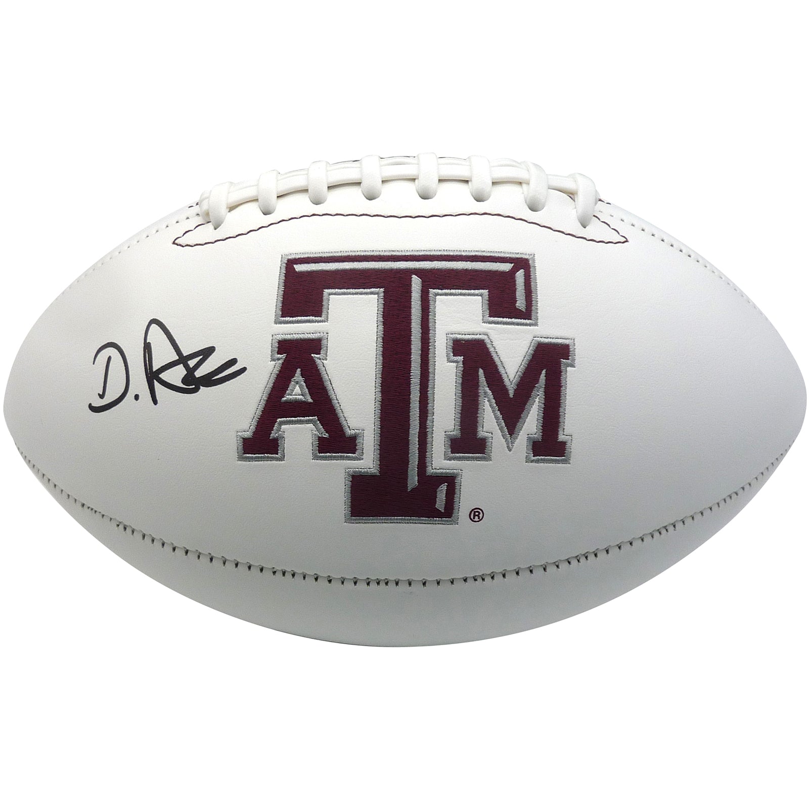De'Von Achane Autographed Texas AM Aggies Logo Football - Beckett