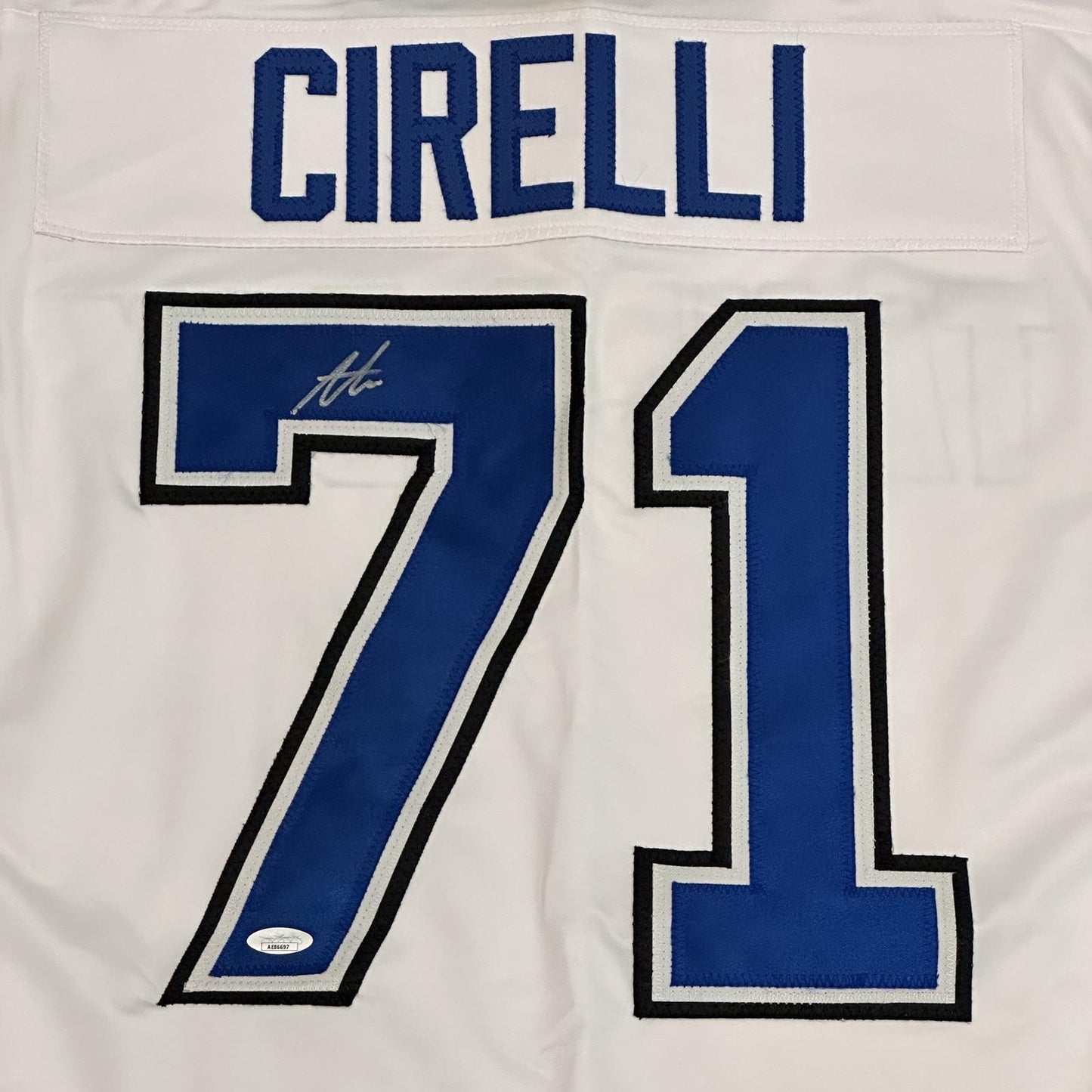 Anthony Cirelli Autographed Tampa Bay (White #71) Custom Hockey Jersey - JSA