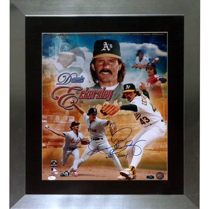 Dennis Eckersley Autographed Oakland Athletics A's (Collage) Deluxe Framed 16x20 Photo - JSA