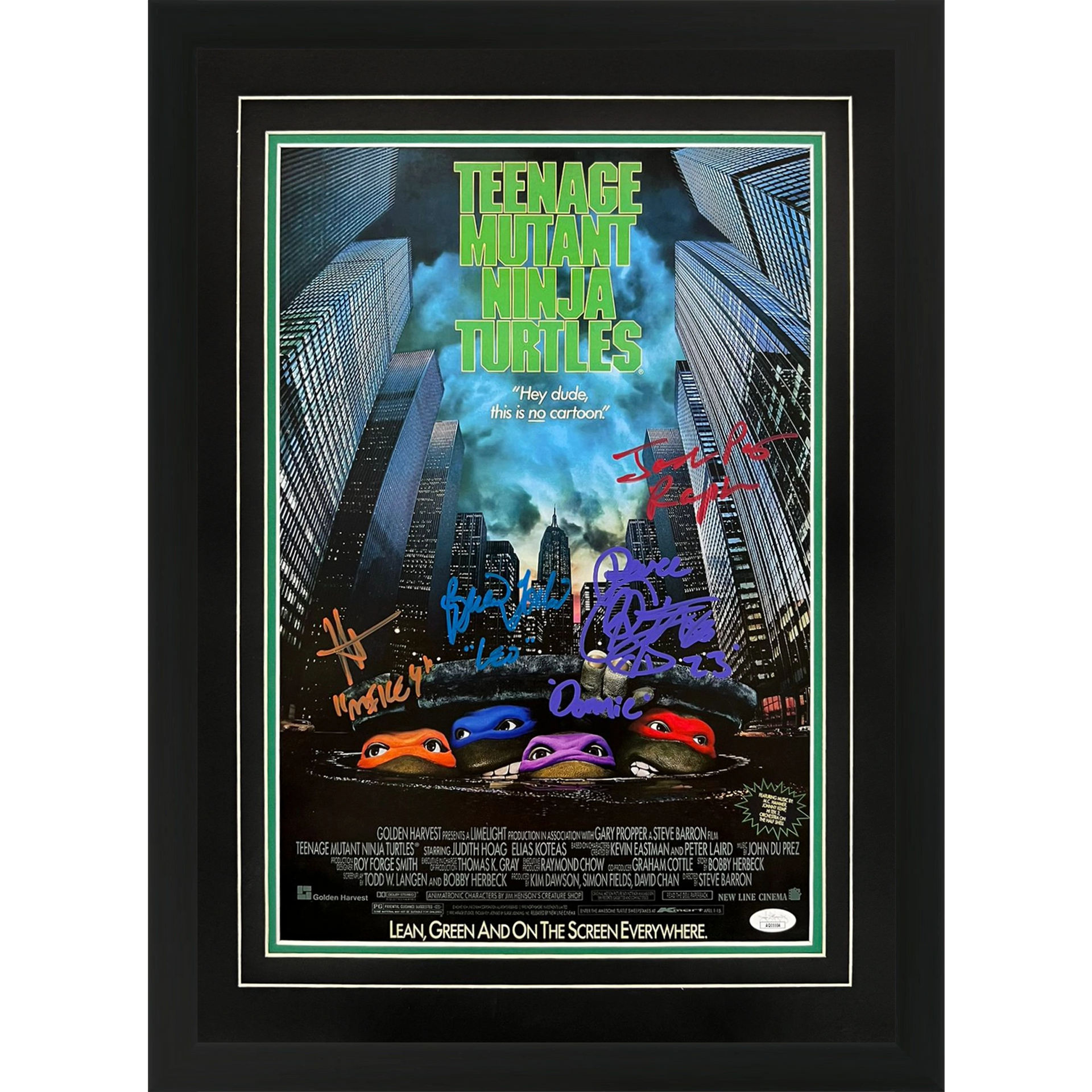 Teenage Mutant Ninja Turtles Movie Cast Autographed 12x18 Deluxe