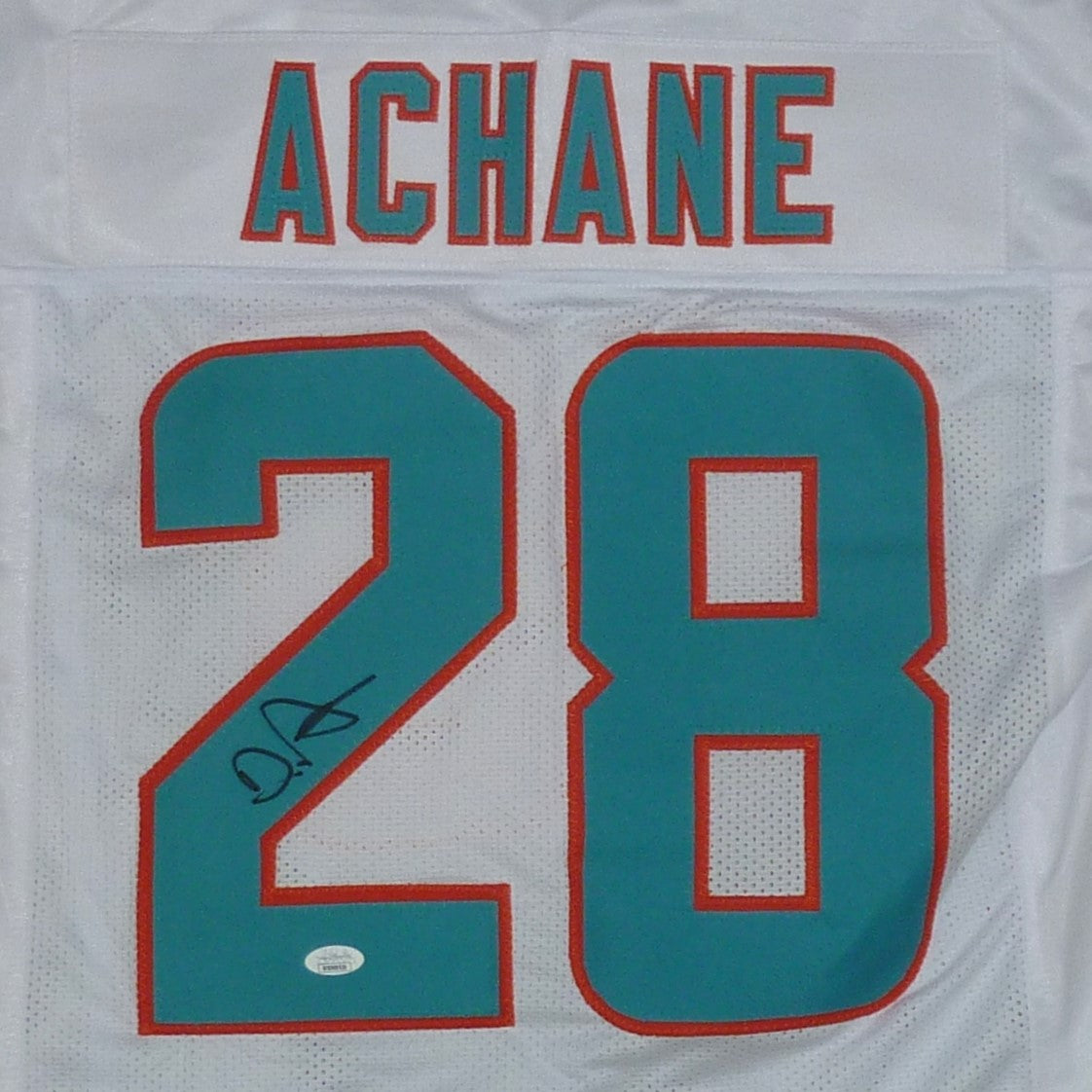 De'Von Achane Autographed Miami (White #28) Custom Jersey - Beckett