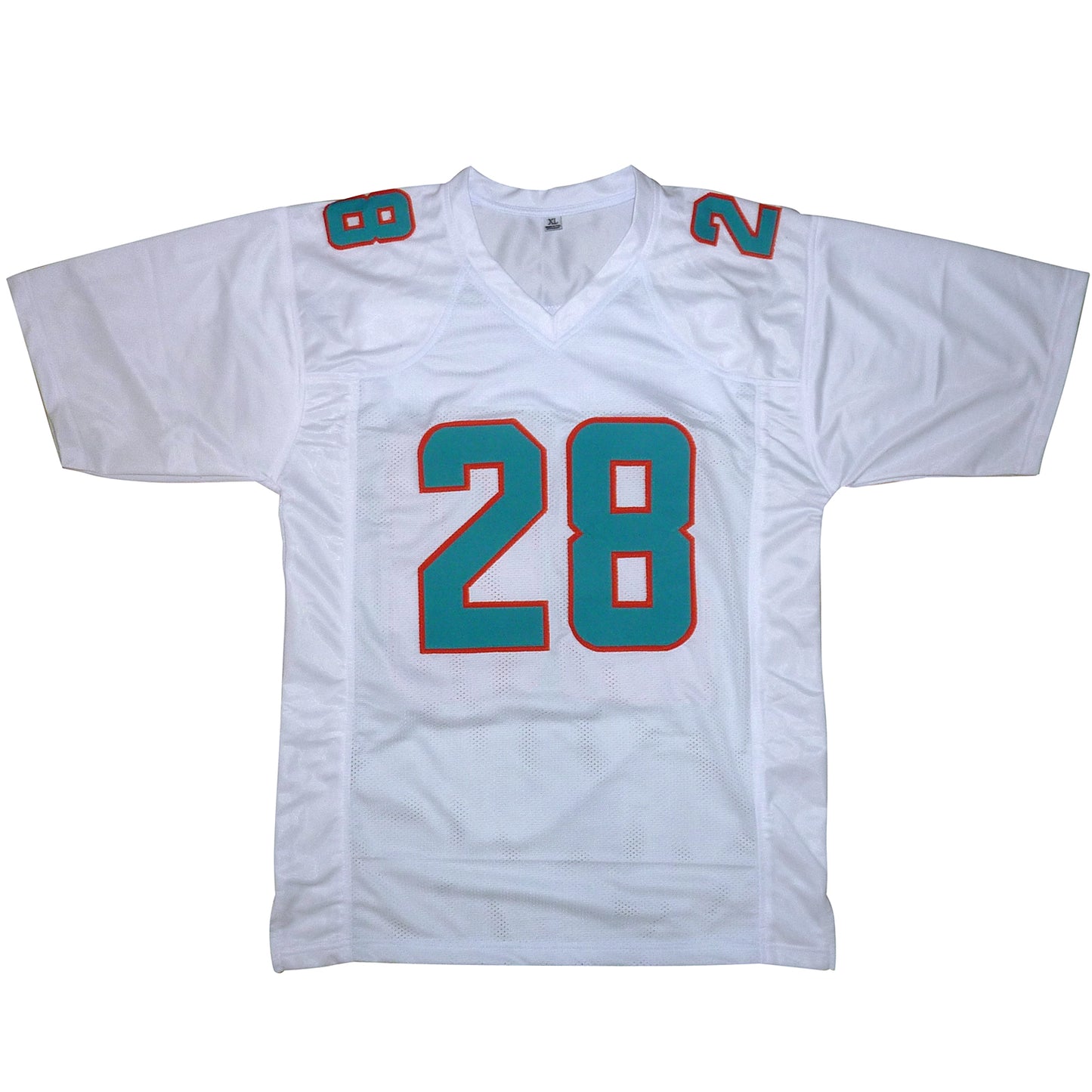 De'Von Achane Autographed Miami (White #28) Custom Jersey - Beckett