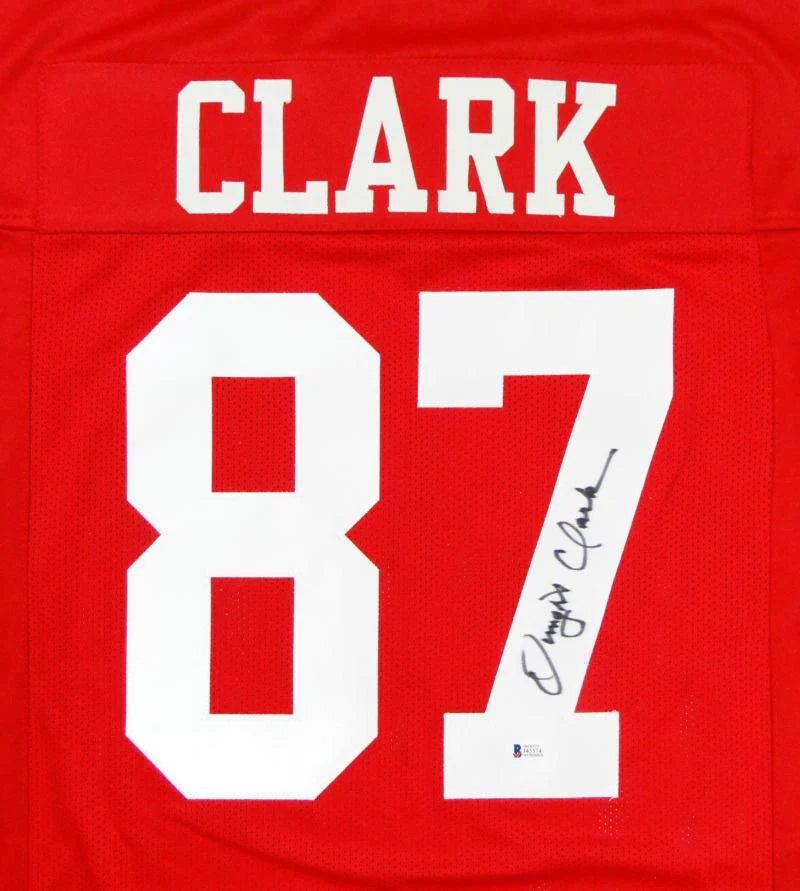 Dwight Clark Autographed San Francisco 49ers (Red #87) Custom Jersey - JSA