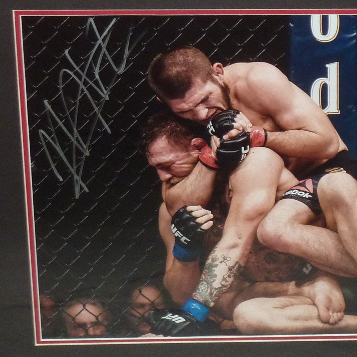 Khabib Nurmagomedov Autographed UFC MMA (Choking Conor McGregor) Deluxe Framed 16x20 Photo - JSA