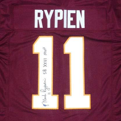 Mark Rypien Autographed Washington (Maroon #11) Custom Jersey w/ SB XXVI MVP - Beckett
