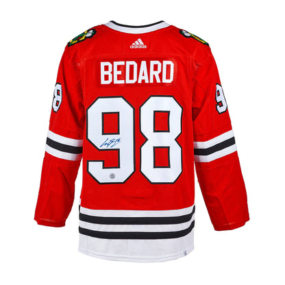 Connor Bedard Autographed Chicago Blackhawks (Red #98) Adidas Hockey Jersey - AJ Sports