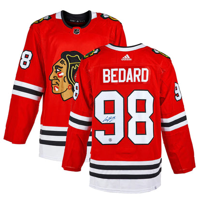 Connor Bedard Autographed Chicago Blackhawks (Red #98) Adidas Hockey Jersey - AJ Sports