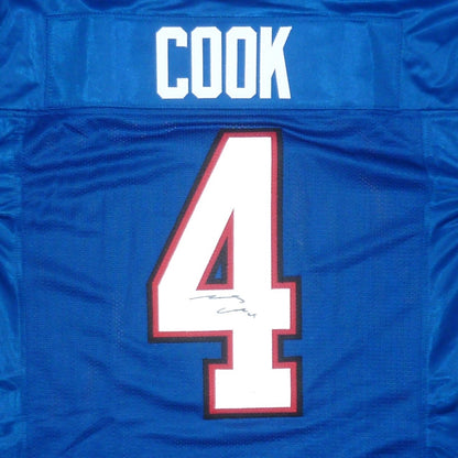 James Cook Autographed Buffalo (Blue #4) Jersey - JSA