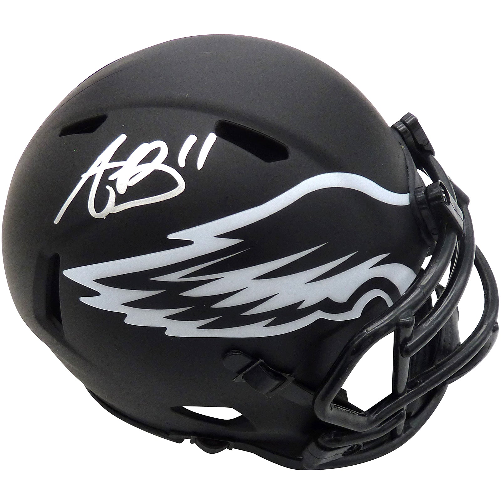 AJ Brown Autographed Philadelphia Eagles (ECLIPSE Alternate) Mini Helmet - Beckett