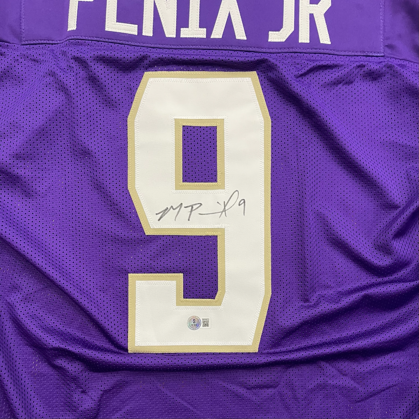 Michael Penix Jr. Autographed Washington Huskies (Purple #9) Custom Jersey - Beckett