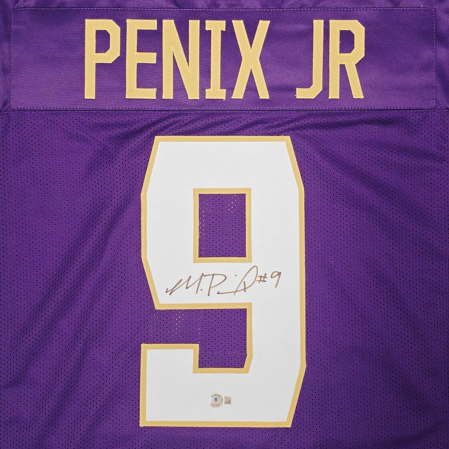 Michael Penix Jr. Autographed Washington Huskies (Purple #9) Custom Jersey - Beckett