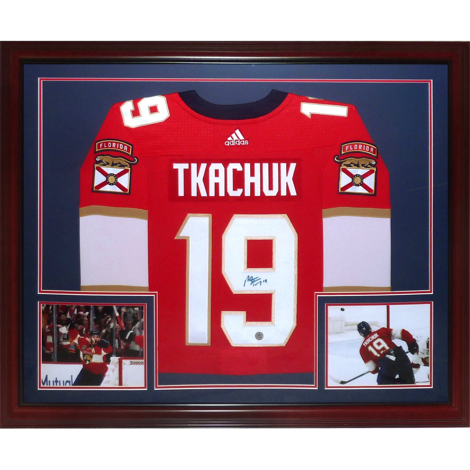 Matthew Tkachuk Autographed Florida Panthers (Fanatics Red #19) Deluxe Framed Jersey - Frozen Pond