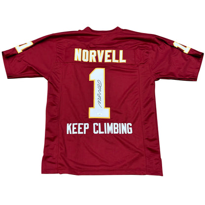 Mike Norvell Autographed Florida State FSU (Garnet #1) Custom Jersey "Keep Climbing" - JSA