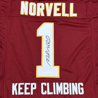 Mike Norvell Autographed Florida State FSU (Garnet #1) Custom Jersey "Keep Climbing" - JSA