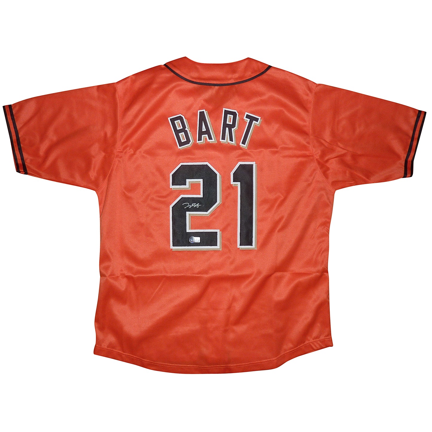 Joey Bart Autographed San Francisco (Orange #21) Custom Jersey - Beckett