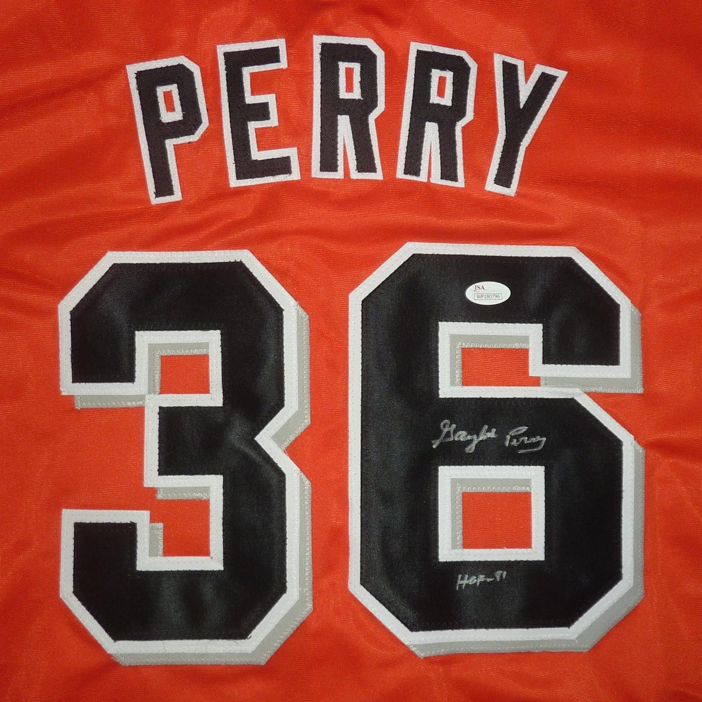 Gaylord Perry Autographed San Francisco (Orange #36) Custom Jersey - JSA