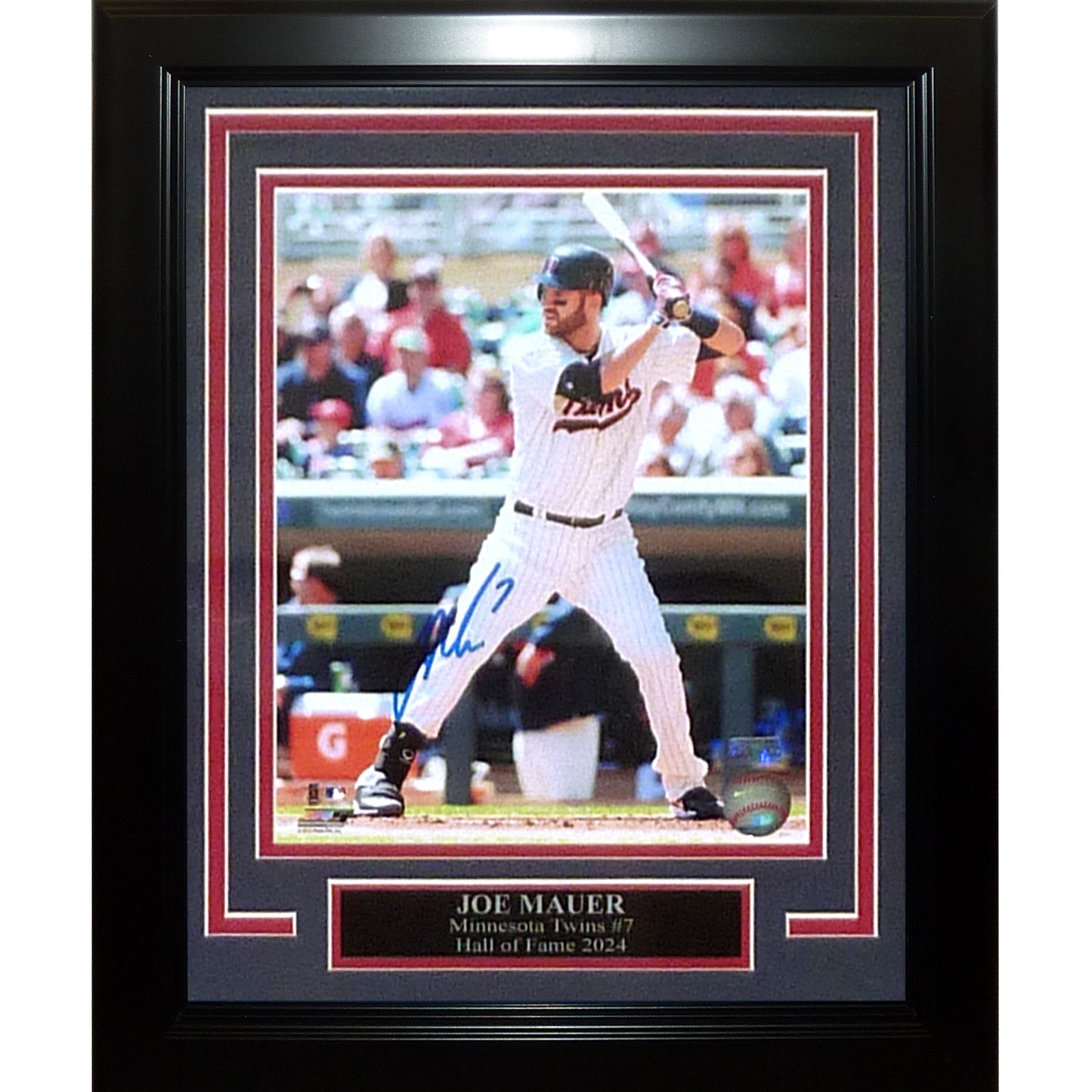 Joe Mauer Autographed Minnesota Twins Deluxe Framed 8x10 Photo - JSA