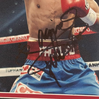 Manny Pacquiao Autographed Boxing (Horiz Action) Deluxe Framed 12x18 Photo - PSADNA