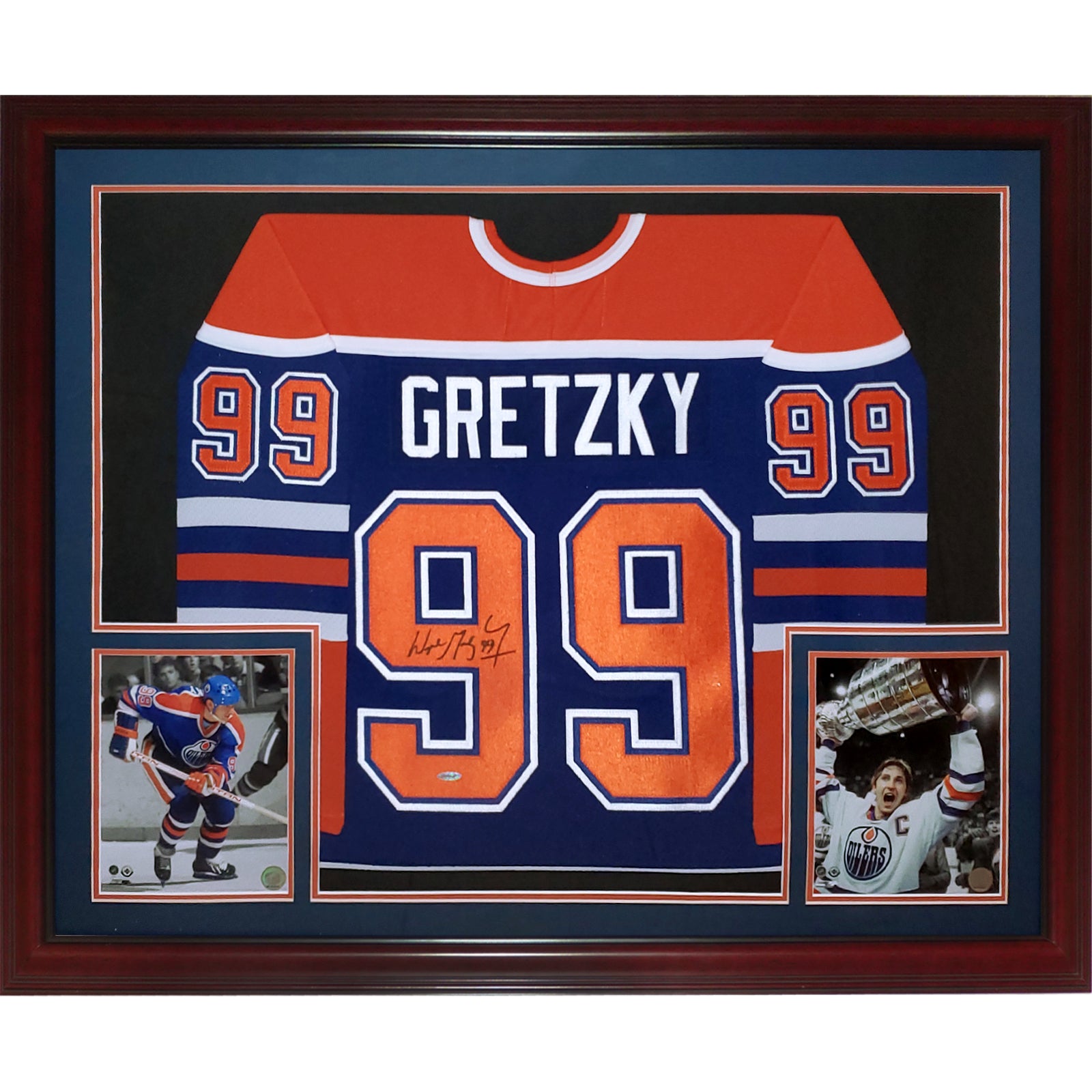 Wayne Gretzky Autographed Edmonton Oilers (Blue #99) Deluxe Framed