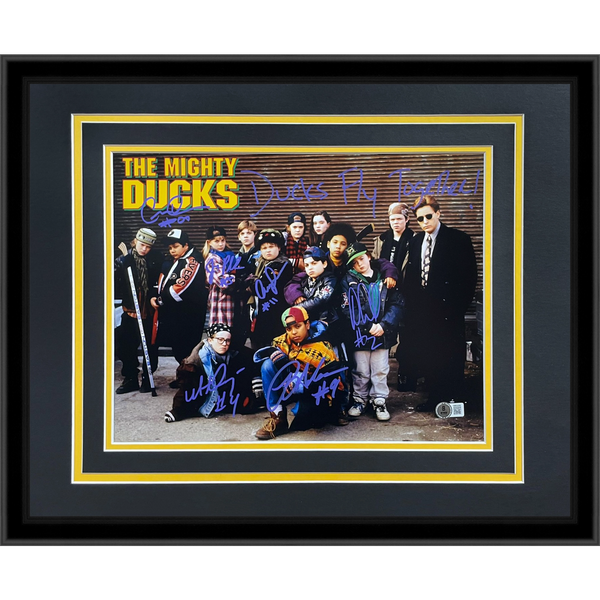 mighty ducks　プレート　マイティーダックス Mighty Ducks Cast Autographed 11x14 (Horiz) Deluxe Framed Movie