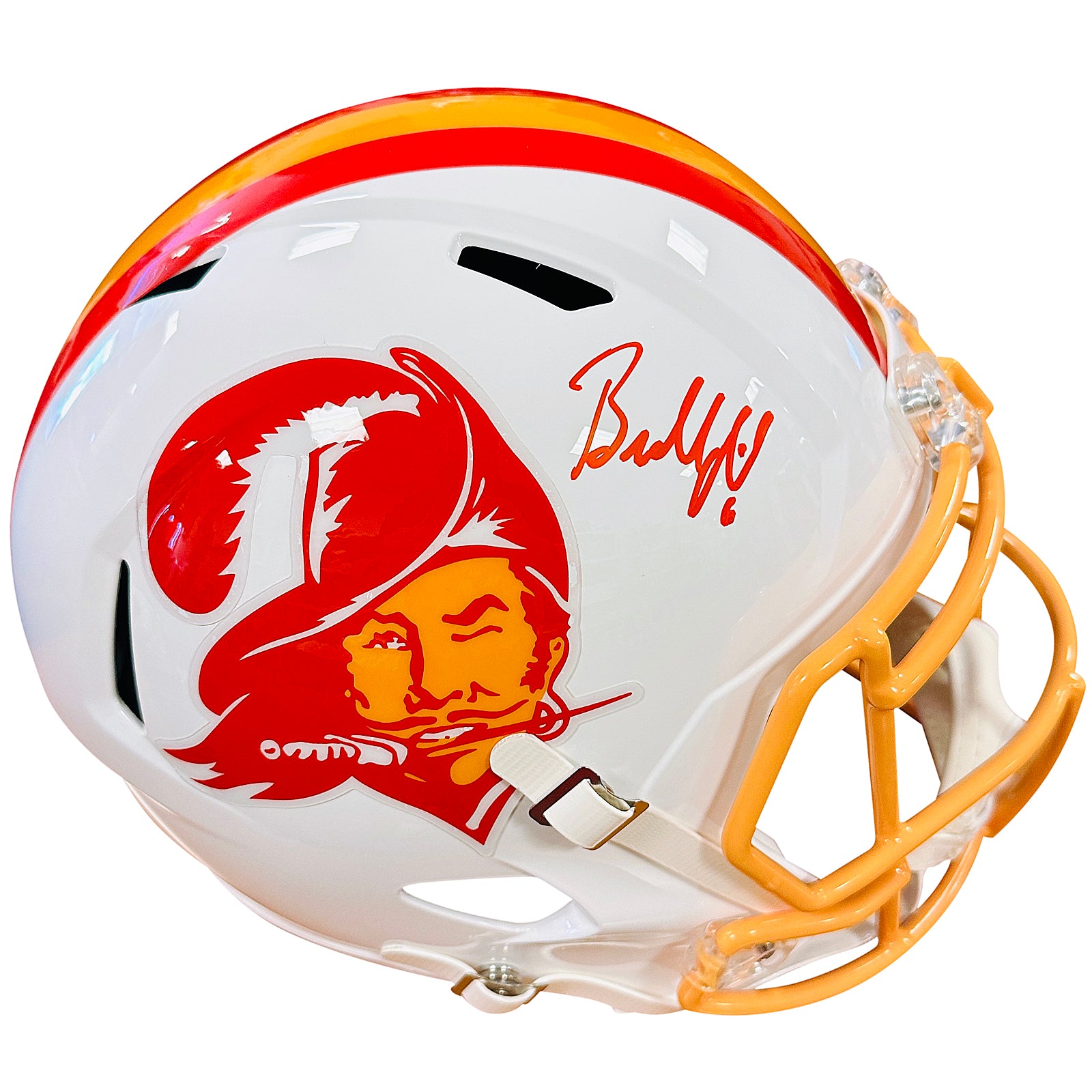 autographed football helmet full size Baker Mayfield Tampa Bay Buccaneers (Throwback) Deluxe Ful – Palm Beach Autographs LLC Mask:LB/Line Style 12th Cavalry DUI Crest Aaron Donald Aaron Jones Mykola