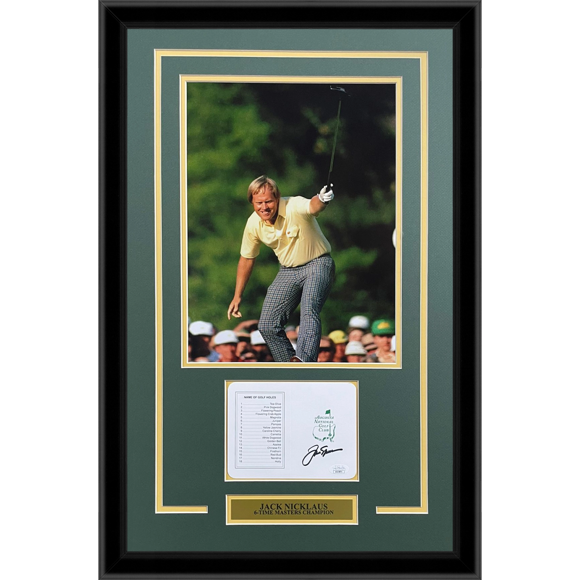Jack Nicklaus Autographed Augusta National Golf Scorecard Deluxe Framed with 1986 Masters 11x14 Photo - JSA