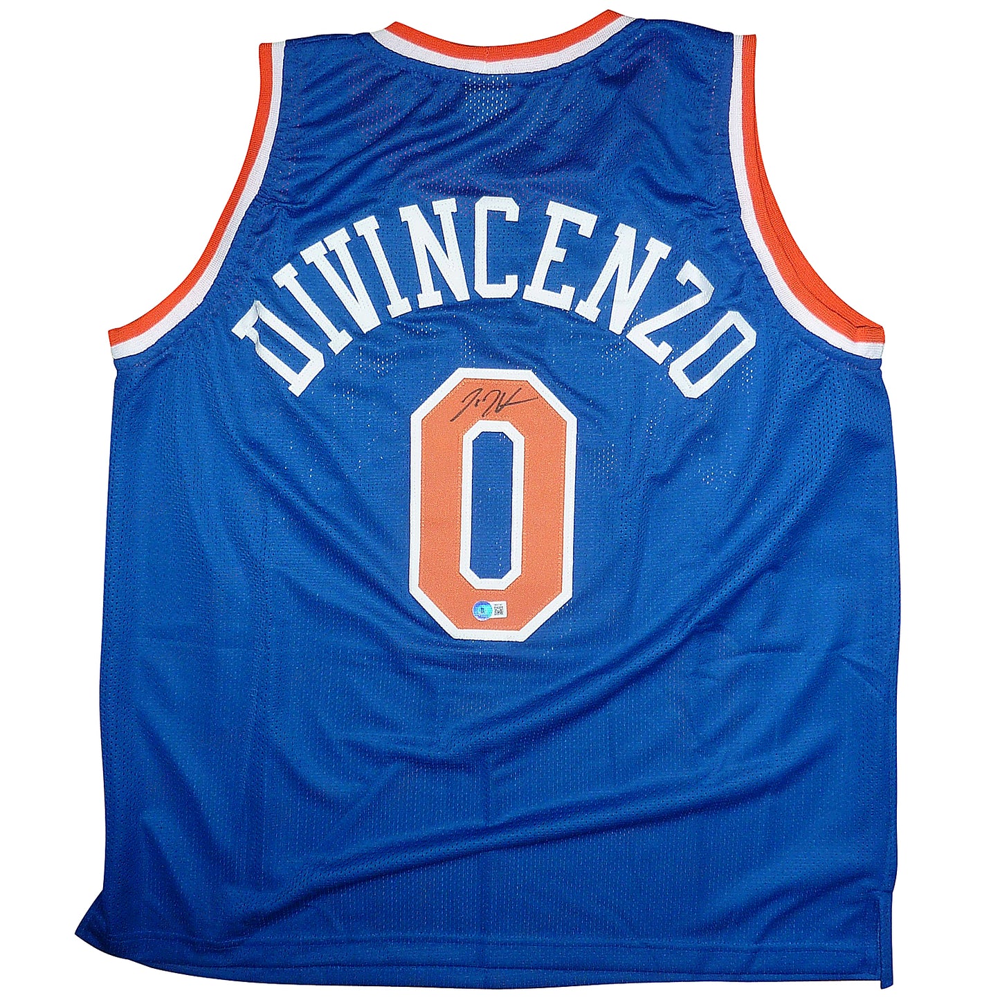 Donte Divincenzo Autographed New York (Blue #0) Custom Jersey Beckett