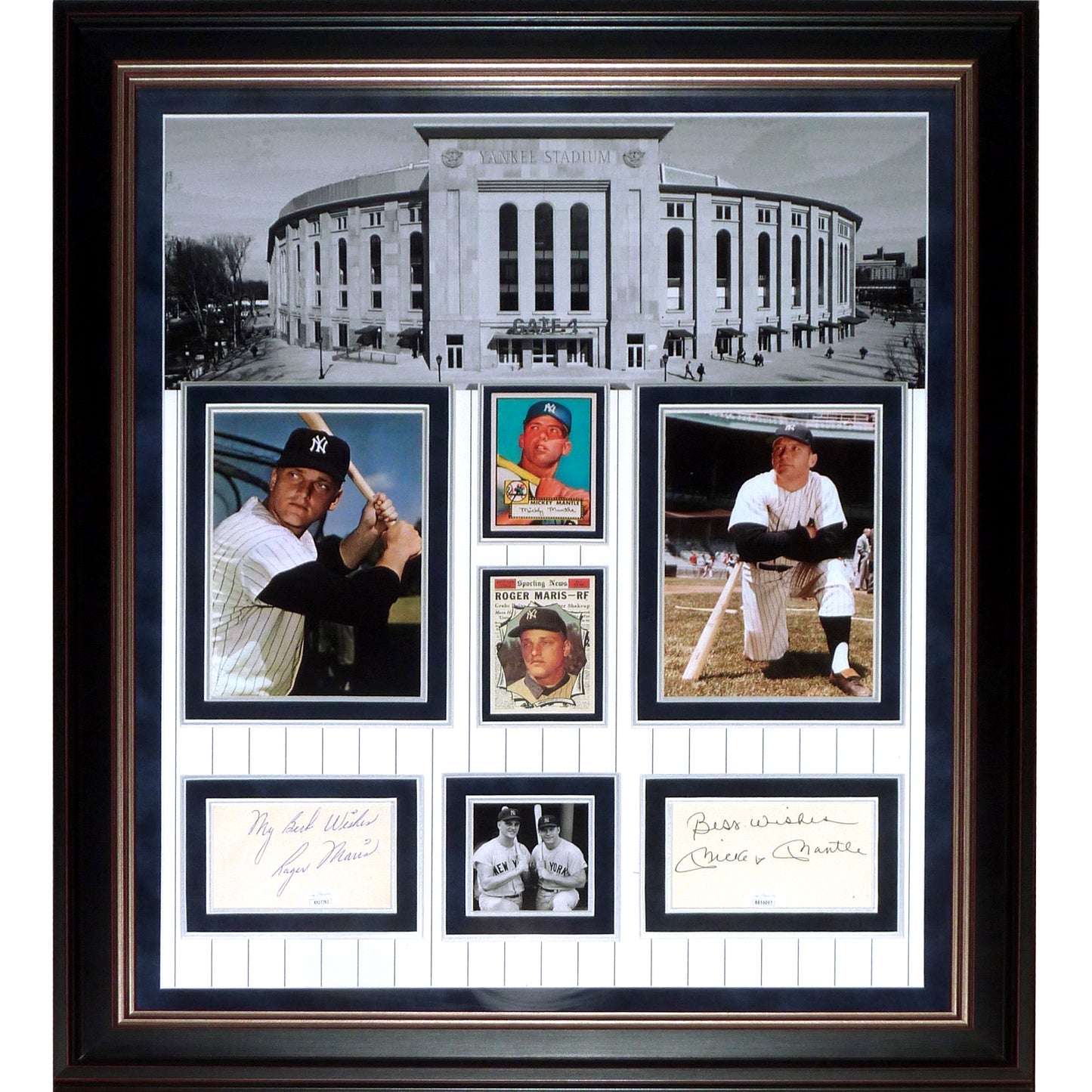 Mickey Mantle And Roger Maris Autographed New York Yankees Deluxe Framed Collage -  JSA