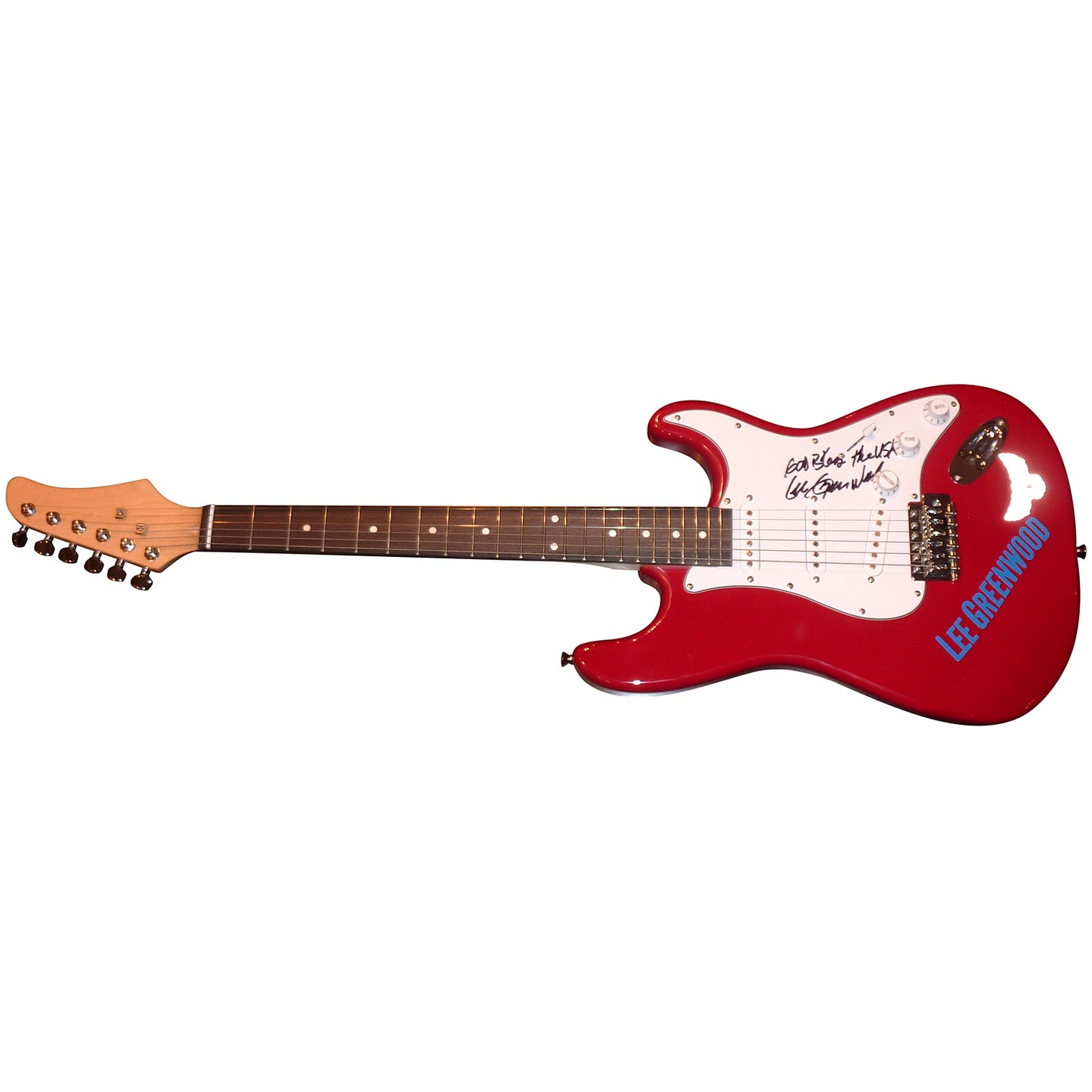 Lee Greenwood Electric Guitar with Signature "God Bless the USA" - JSA