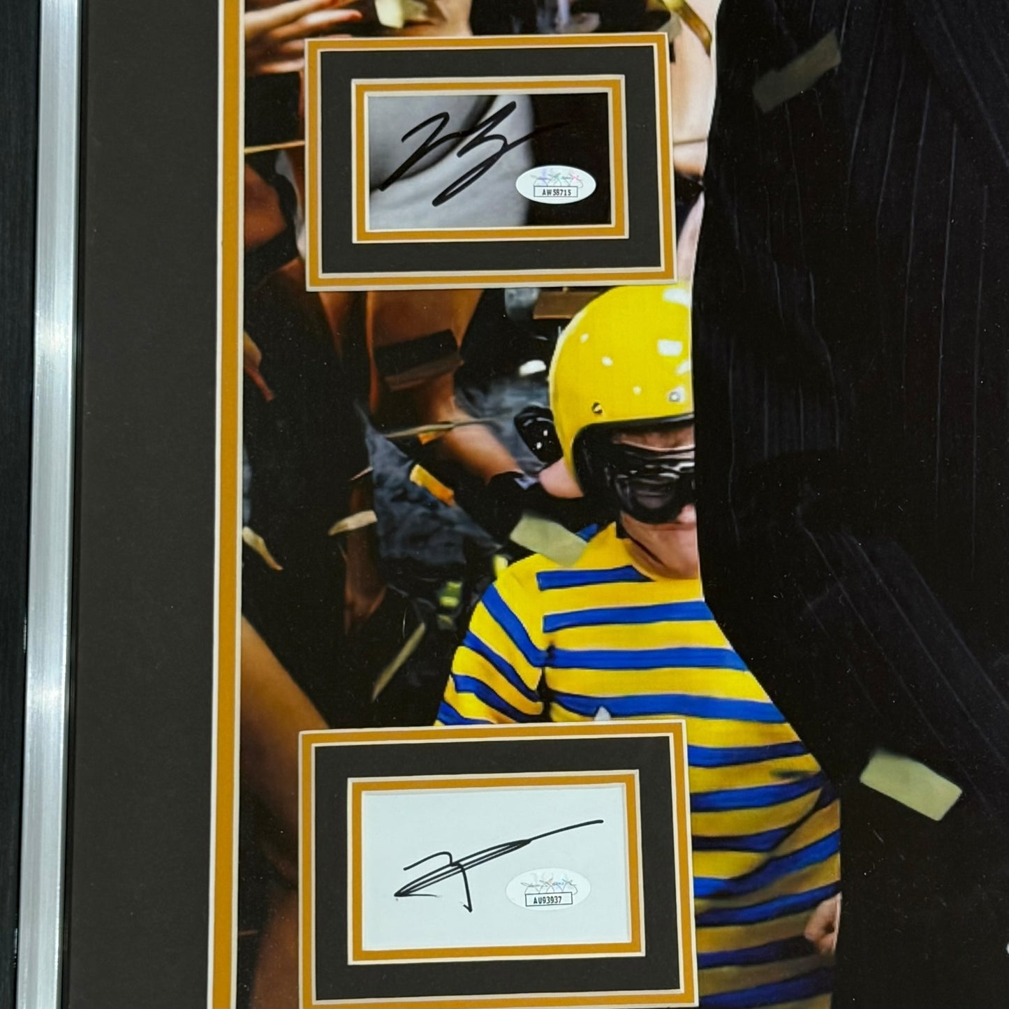 Wolf of Wall Street Full-Size Movie Poster Deluxe Framed with 4 Cast Autographs - JSA