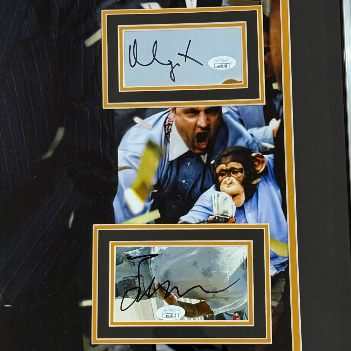 Wolf of Wall Street Full-Size Movie Poster Deluxe Framed with 4 Cast Autographs - JSA